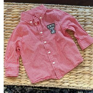 Garb Team Texas Tech Red Raiders Infant Red Gingham Button Down Shirt 3-6M